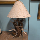 TABLE LAMP VINTAGE WOOD/ANTLERS