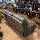 Ashley Wurstrow Powered Dual Reclining Gray Sofa ~ Match Leather ~ Head & Lumbar