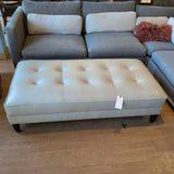 Century Rectangle Off White Leather Ottoman
