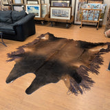 CLASSIC BROWN LARGE COWHIDE W LEATHER FRINGE