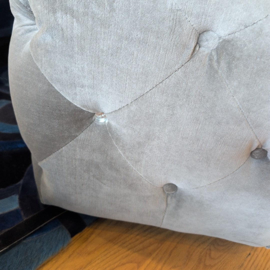 Universal Gray Cube Ottoman