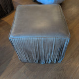 HW Home Cube Leather Ottoman w/Fringe