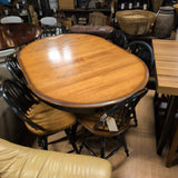 Bermex Bistro Table w/Leaf & 6 Swivel Stools 42-62"w