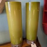 Jonathan Adler for Robert Abbey ~ Capri Torchiere ~ Olive Green Glass Cylinder ~