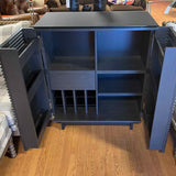 BDI Innovative Gray 2 Door Glass Top Bar Cabinet