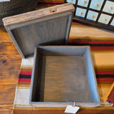 RUSTIC BARN BOARD WOODEN BOX GRAY PAINTED INSIDE
