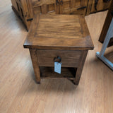 Hardwood 1 Drawer Side Table w/Shelf Below