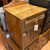 Rustic Pine Deep Nightstand w/Drawer & Door