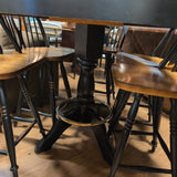 Bermex Bistro Table w/Leaf & 6 Swivel Stools 42-62"w