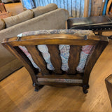 Oversize Wood Frame Arm Chair w/Multi-Color Fabric