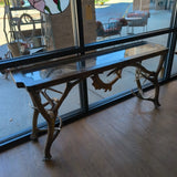 HANDMADE ANTLER TABLE WITH GLASS