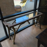 Antler Base Sofa Table w/Glass Top Insert