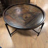 Arhaus Palencia Round Wood Coffee Table w/Metal X Base