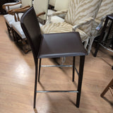 Moe's Panca Metal & Brown Leather Barstool