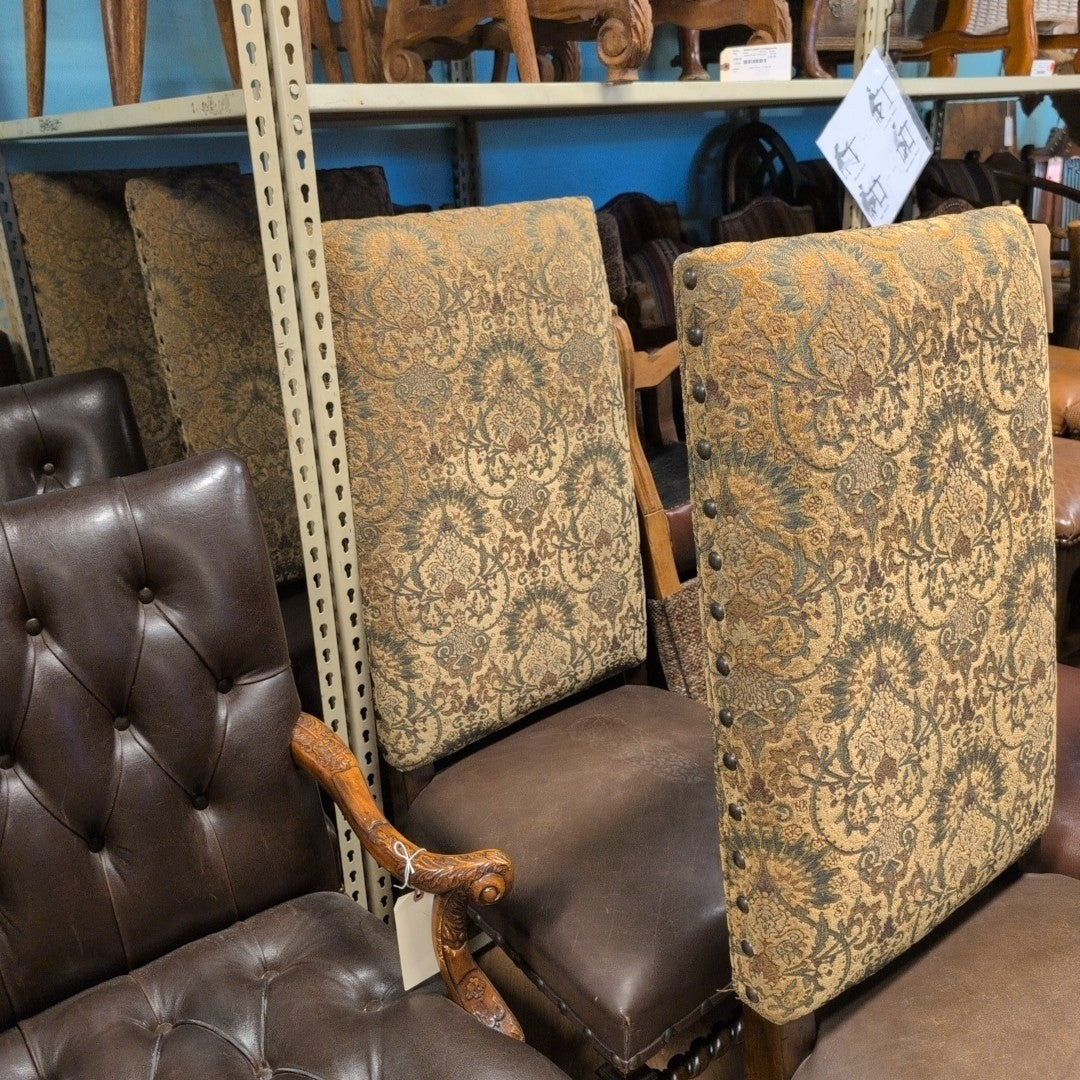 High Back Leather & Fabric