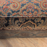 Old Hickory Tannery 2 Piece Studded Leather & Floral Fabric Sectional