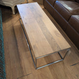 Crate & Barrel Frame Walnut & Metal Coffee Table