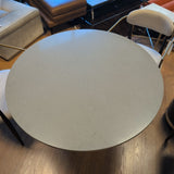 Modern Conical Round Metal and Gray Stone Top Table