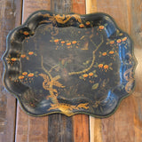 ANTIQUE TOLEWARE TRAY HANDPAINTED
