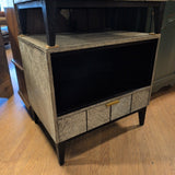 Jonathan Charles French Oak Cubby 1 Drawer Electrified Nightstand