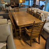 Keller Furniture Solid Oak Dining Table ~ 2 Leaf ~ 8 Chairs (2 Captain)