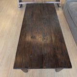 Rustic Dark Stain 2 Drawer Coffee Table