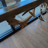 HANDMADE ANTLER TABLE WITH GLASS