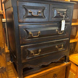 3 Drawer Black Side Table