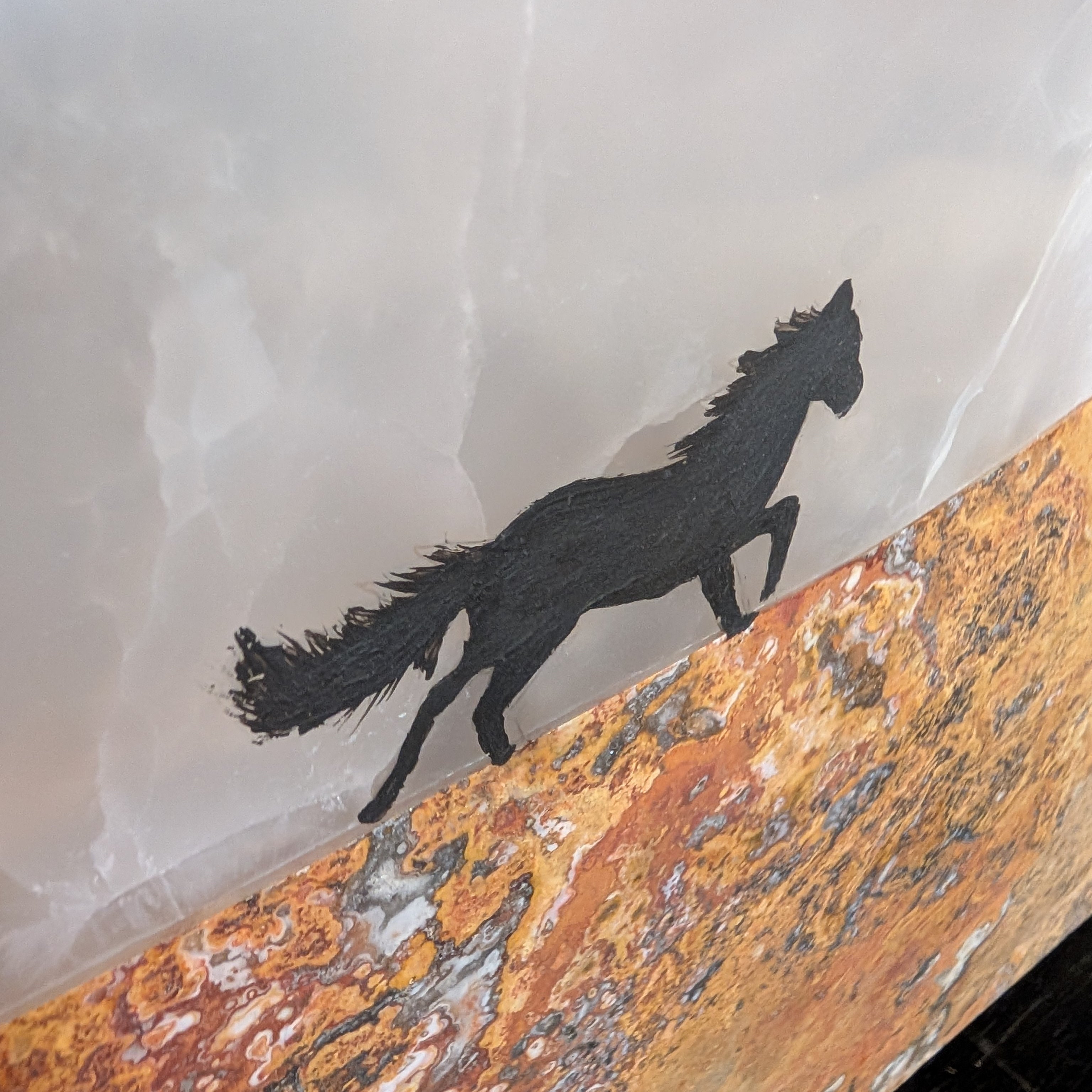Onyx Wall Panel Running Horses