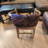Old Hickory Brand Classic Two Hoop Chair ~ Leather Seat & Plum Aztec Fabric