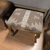 Small Wood Bench w/Tan Fabric Cover