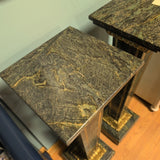 GREEN MARBLE WITH GOLD ACCENTS VINTAGE PEDESTALS PAIR!!
