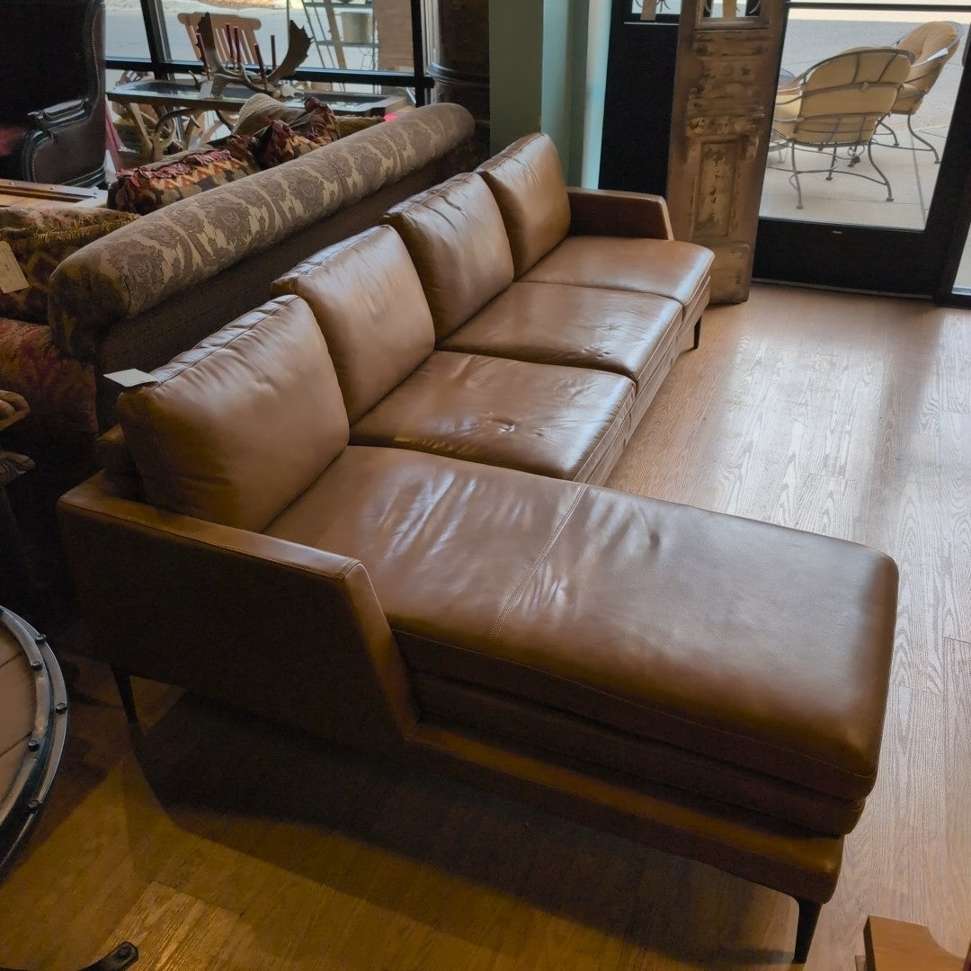 Moroni Rica 2 Piece Modern Brown Sectional Sofa