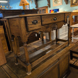 Vintage Carved Front 3 Drawer Console