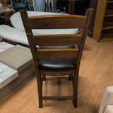 Barstool - Emerald Home Wood Leather & Stud Barstool