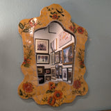 YELLOW & ORANGE FLORAL MOSAIC DECORATIVE WALL MIRROR