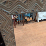 Craved Frame Tan/Green Mirror