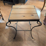 Iron Base Table w/Square Wood Top