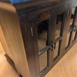 Hardwood Dark Stained Sideboard w/6 Glass Doors