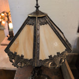 Ron Herron bronze with stained glass lamp
