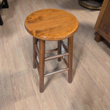 Backless Round Wood Barstool