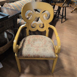 Gold/Yellow Arm Chair w/Floral Fabric