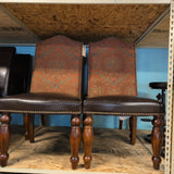 Leather & Fabric Dining Chairs ~ Set of 4