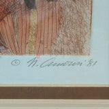 N.AMOROSI "WOLF-ROBE" NATIVE AMERICAN ETCHING.1981