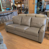 American Leather Kaden 3 Cushion Gray Leather Sofa