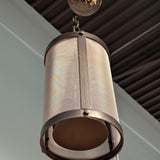 RH Riveted Cylindrical Mesh Pendant Light