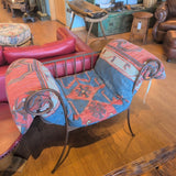 Metal Framed Kilim Fabric Bench/Chair