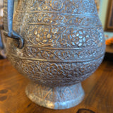 VTG COPPER PITCHER INDIAN BRITISH-RAJ FLORAL DESIGN