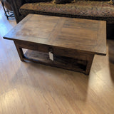 Hardwood 2 Drawer Coffee Table w/Shelf Below