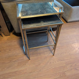 RH Antiqued Mirrored 2 Piece Nesting Table Set